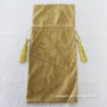 Velvet Drawstring Wine Bag with Tassel